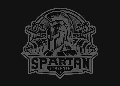 Spartan strength logo on a black background.